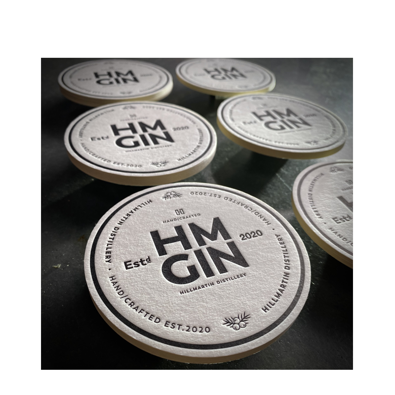 6 HM Gin White Coasters
